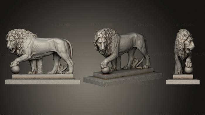 Статуэтки львы тигры сфинксы (Неоклассический Лев, STKL_0253) 3D модель для ЧПУ станка
